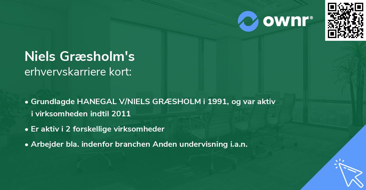 Niels Græsholm's erhvervskarriere kort