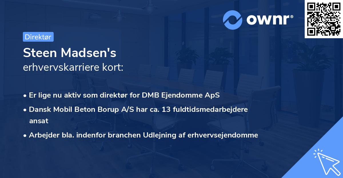 Steen Madsen's erhvervskarriere kort