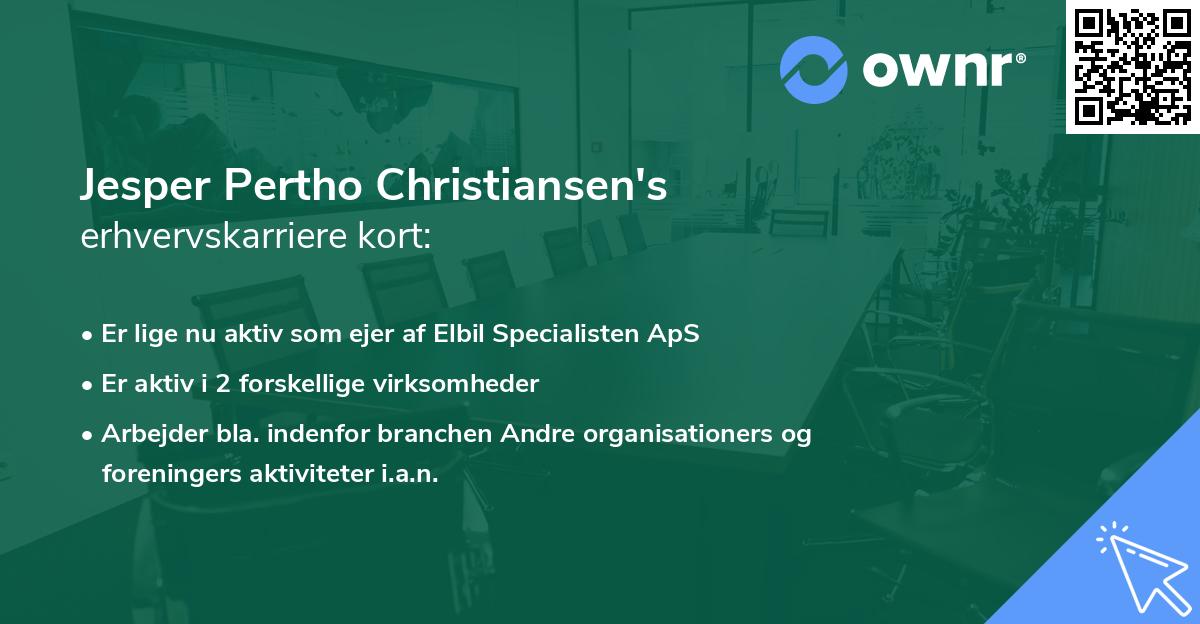 Jesper Pertho Christiansen's erhvervskarriere kort
