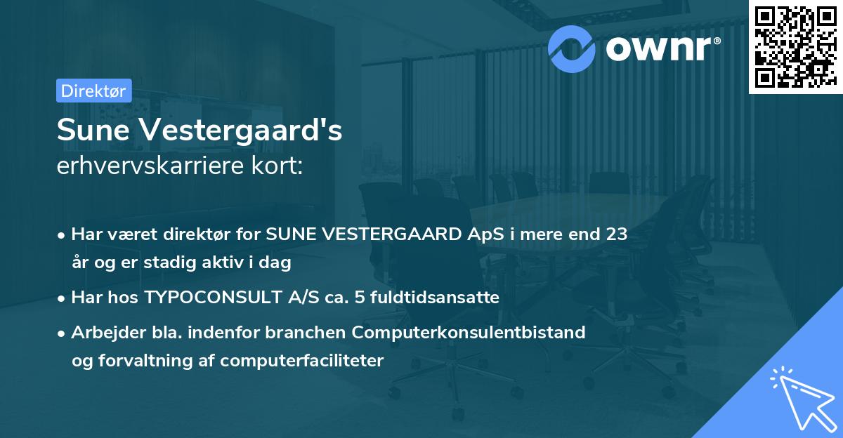 Sune Vestergaard's erhvervskarriere kort
