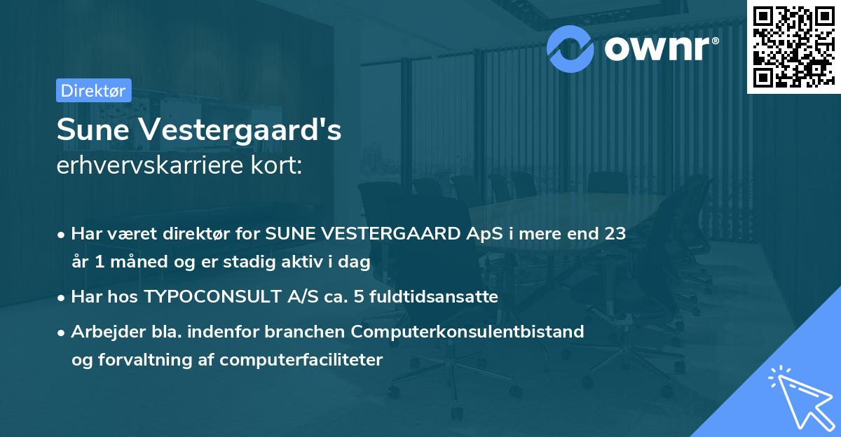 Sune Vestergaard's erhvervskarriere kort