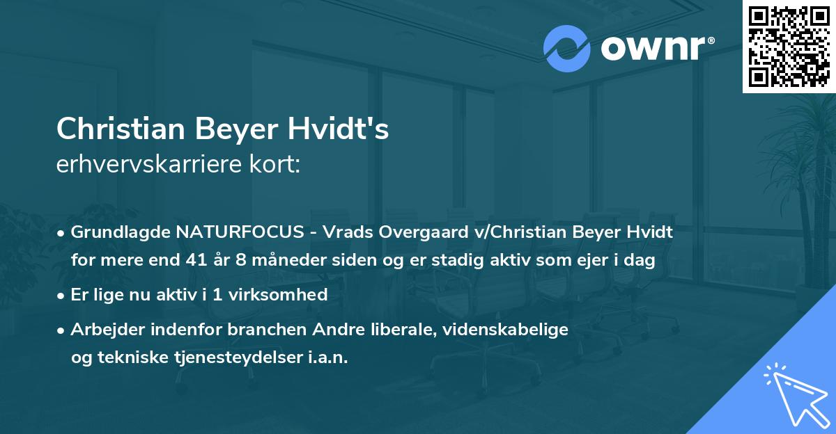Christian Beyer Hvidt's erhvervskarriere kort