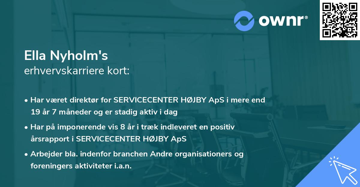 Ella Nyholm's erhvervskarriere kort