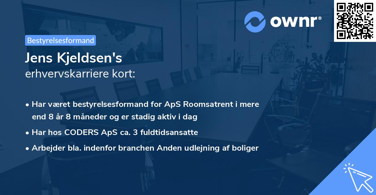 Jens Kjeldsen's erhvervskarriere kort