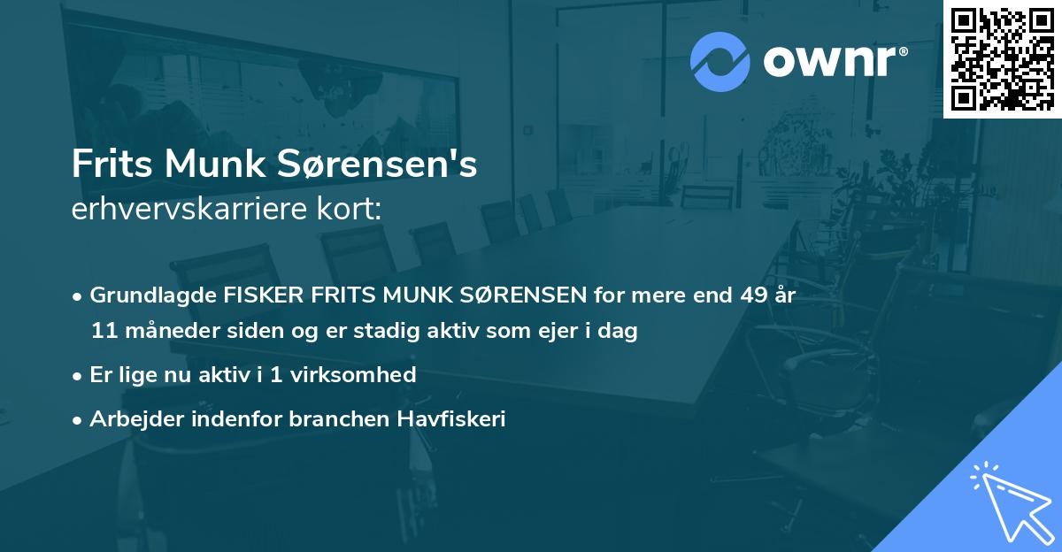 Frits Munk Sørensen's erhvervskarriere kort