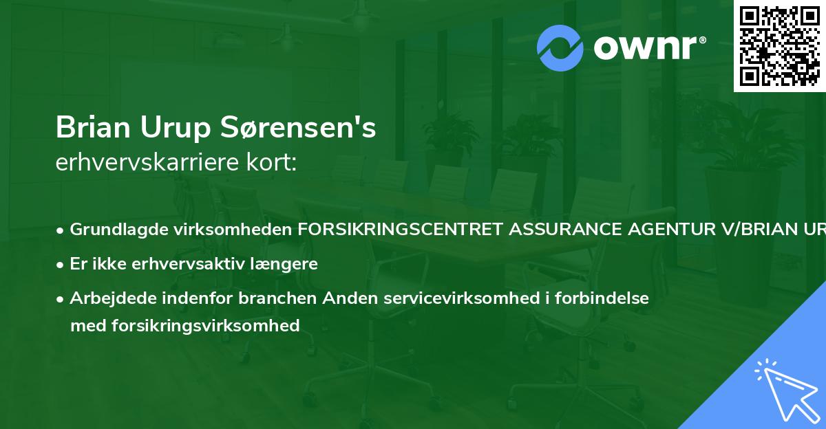 Brian Urup Sørensen's erhvervskarriere kort