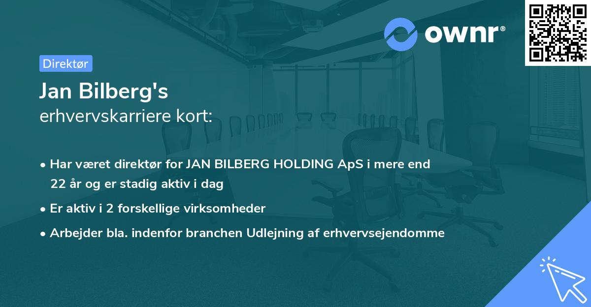 Jan Bilberg's erhvervskarriere kort