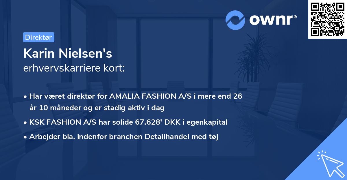 Karin Nielsen's erhvervskarriere kort