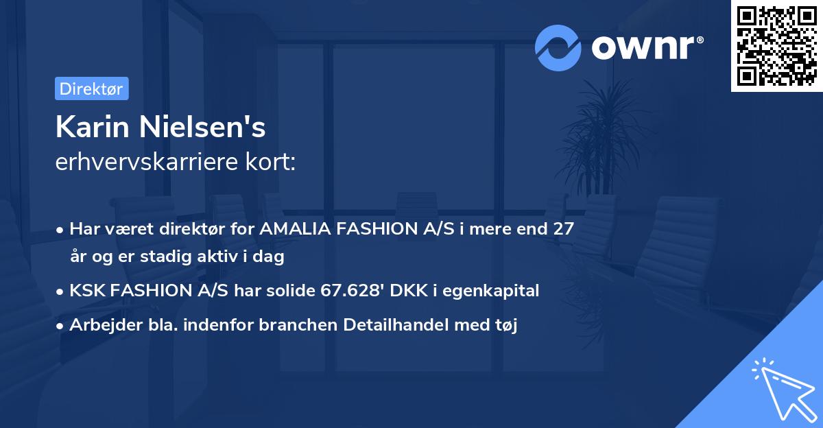 Karin Nielsen's erhvervskarriere kort