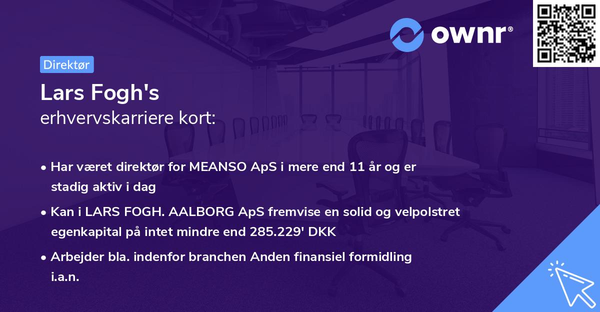 Lars Fogh's erhvervskarriere kort