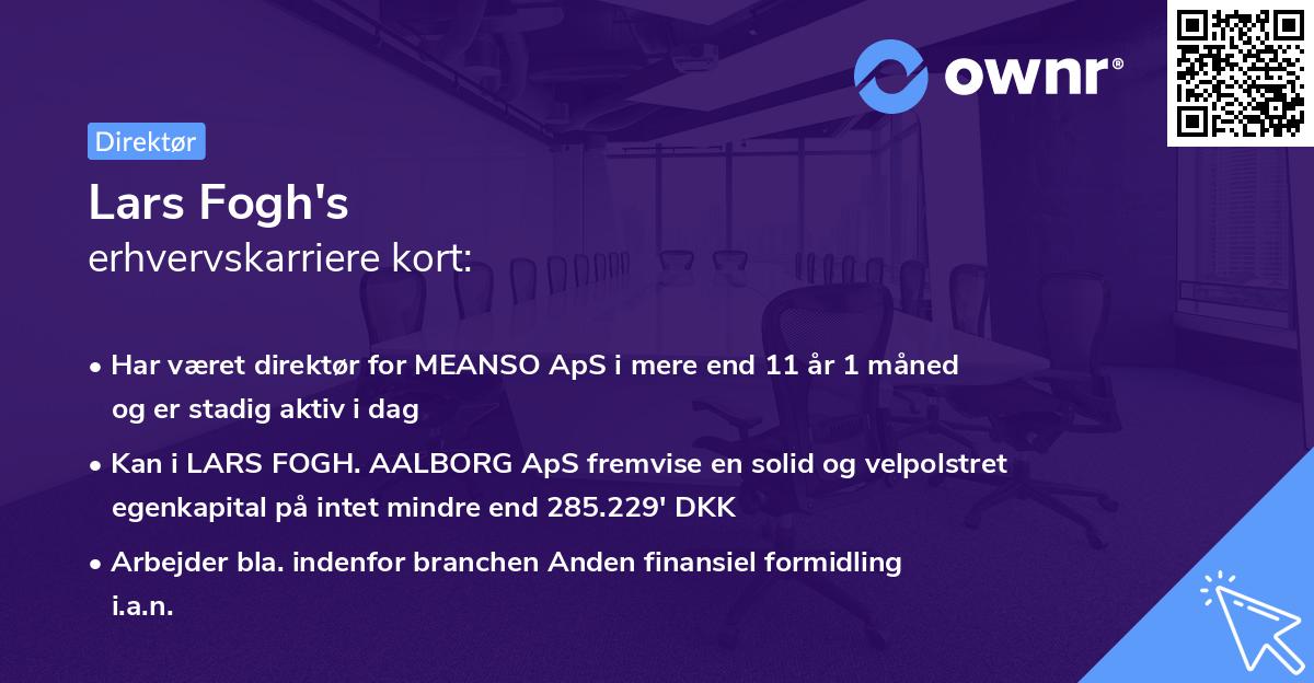 Lars Fogh's erhvervskarriere kort