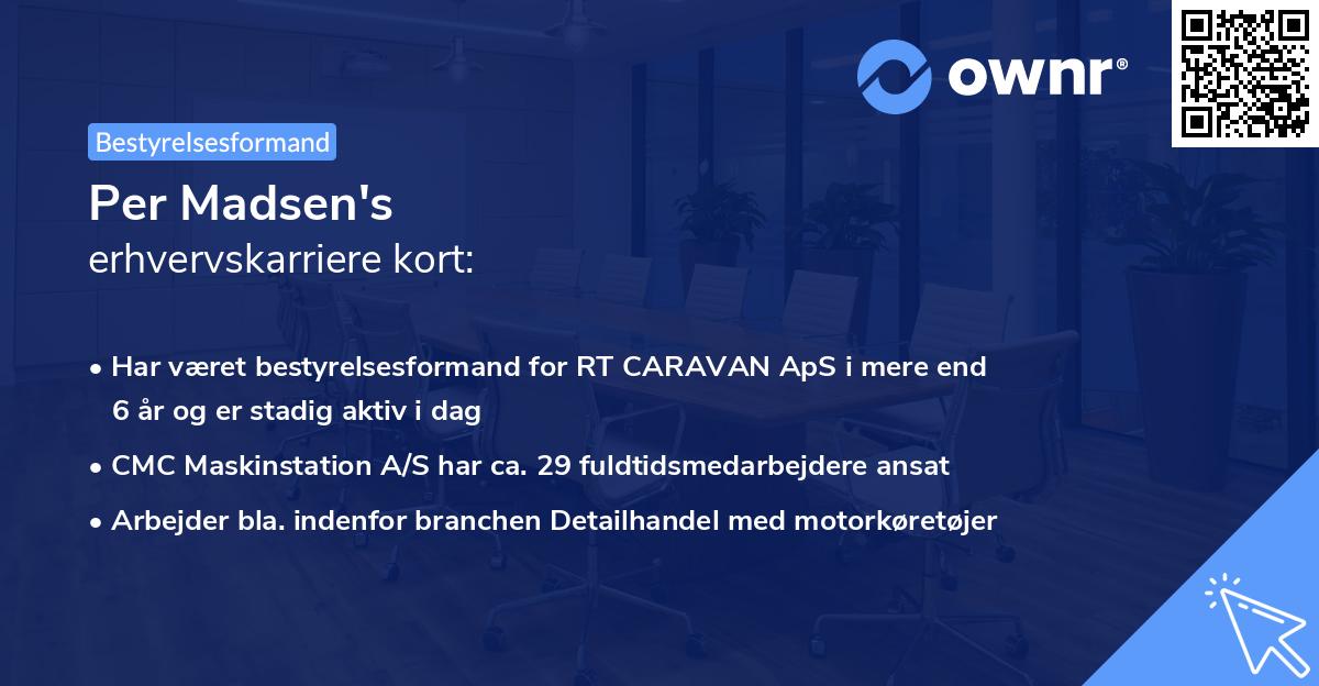 Per Madsen's erhvervskarriere kort