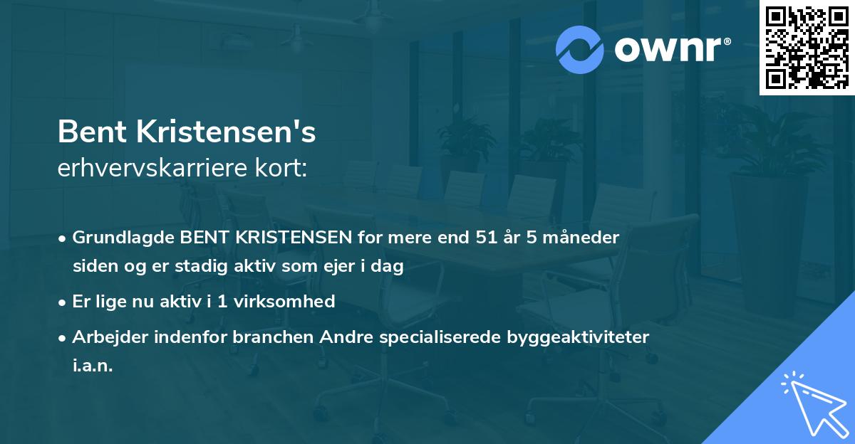 Bent Kristensen's erhvervskarriere kort