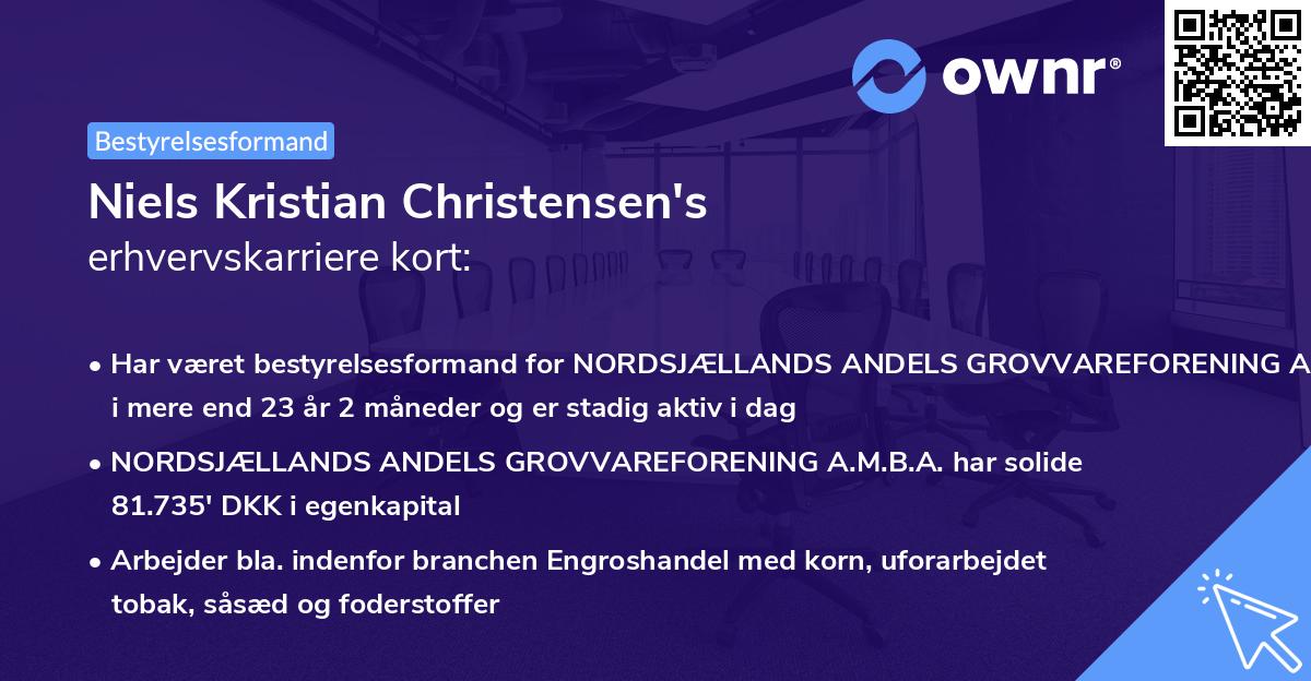 Niels Kristian Christensen's erhvervskarriere kort