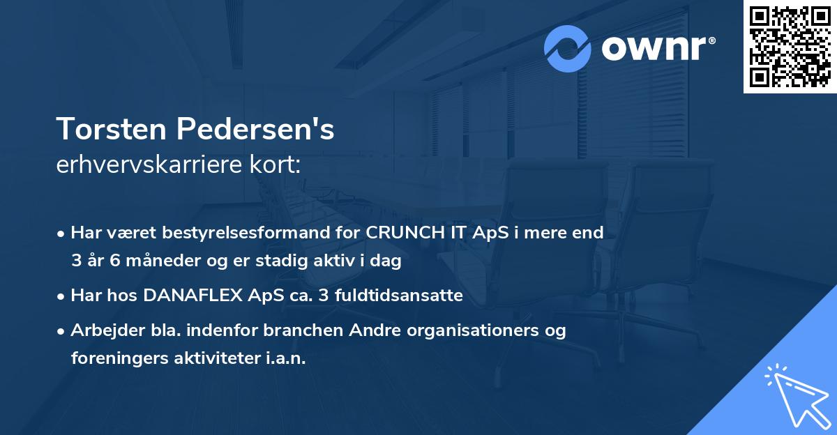Torsten Pedersen's erhvervskarriere kort
