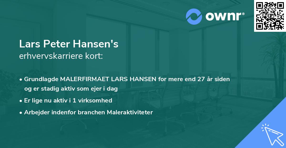 Lars Peter Hansen's erhvervskarriere kort