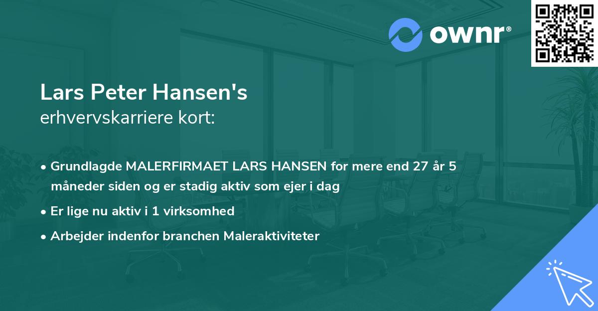 Lars Peter Hansen's erhvervskarriere kort