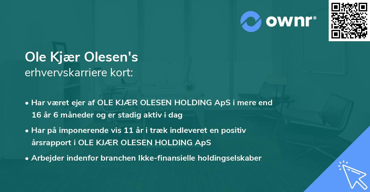 Ole Kjær Olesen's erhvervskarriere kort