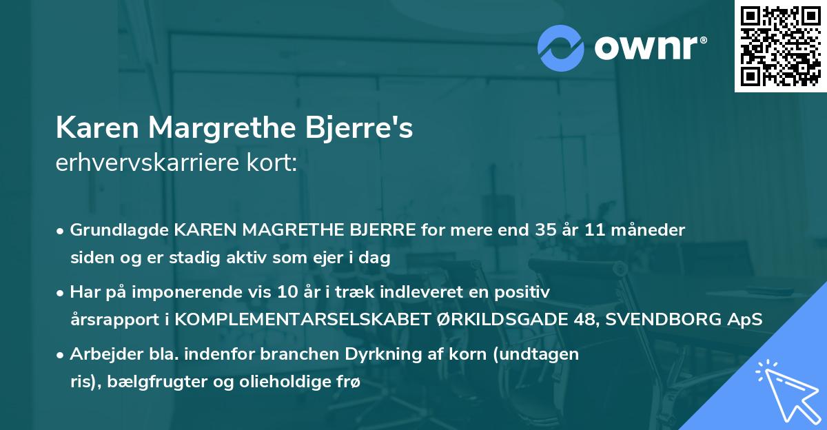 Karen Margrethe Bjerre's erhvervskarriere kort