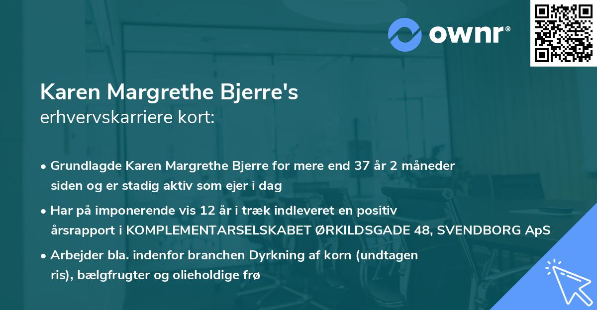 Karen Margrethe Bjerre's erhvervskarriere kort