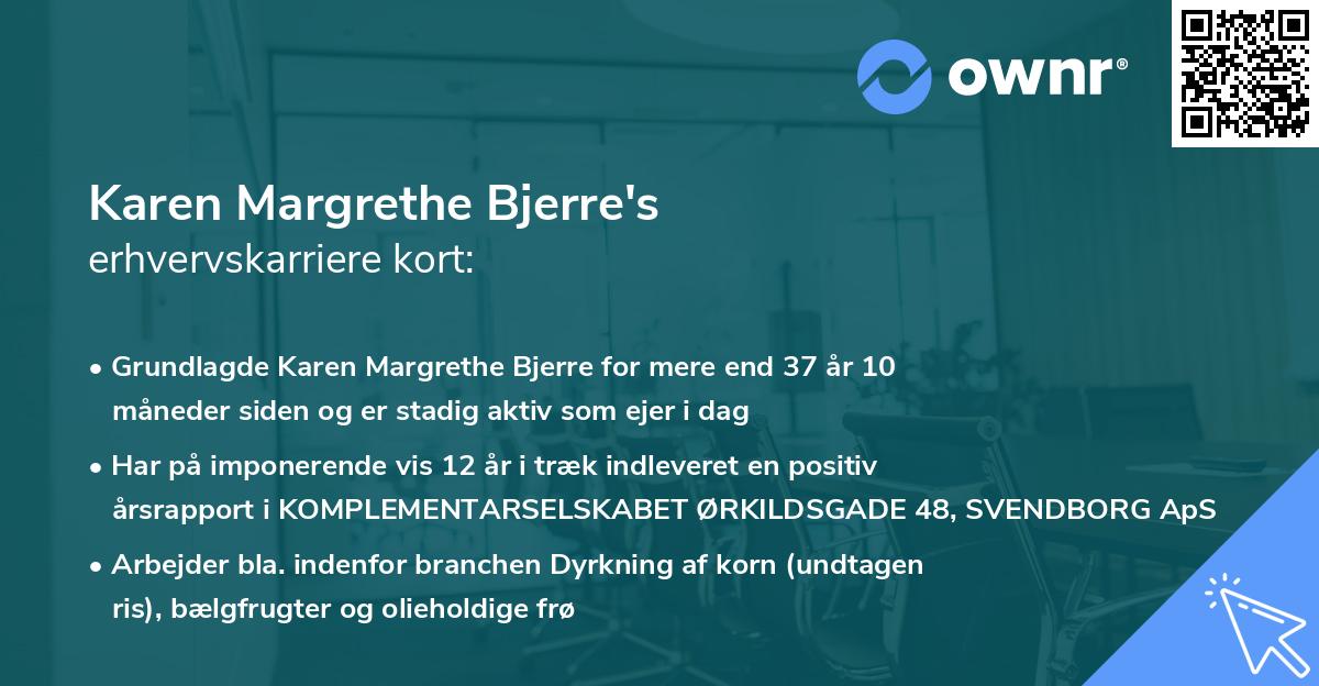 Karen Margrethe Bjerre's erhvervskarriere kort