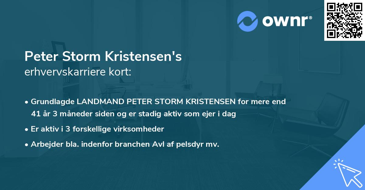 Peter Storm Kristensen's erhvervskarriere kort