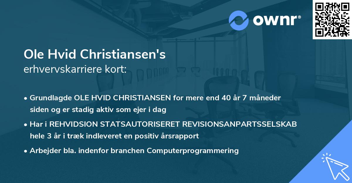 Ole Hvid Christiansen's erhvervskarriere kort