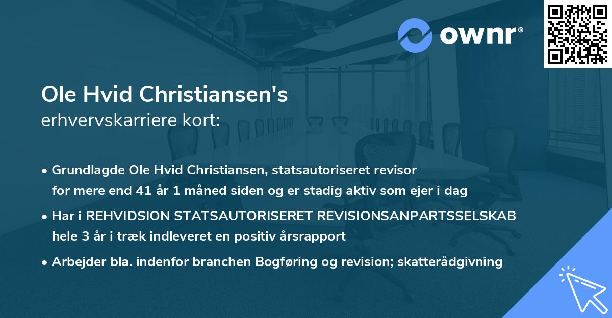 Ole Hvid Christiansen's erhvervskarriere kort
