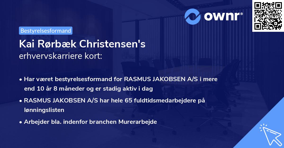 Kai Rørbæk Christensen's erhvervskarriere kort