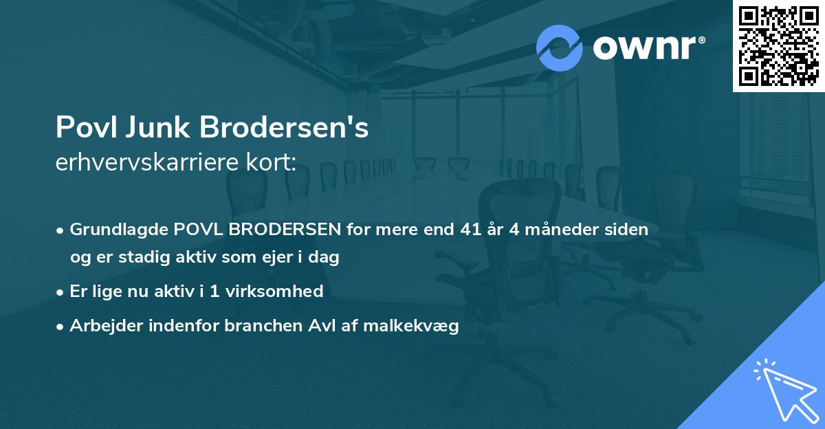 Povl Junk Brodersen's erhvervskarriere kort