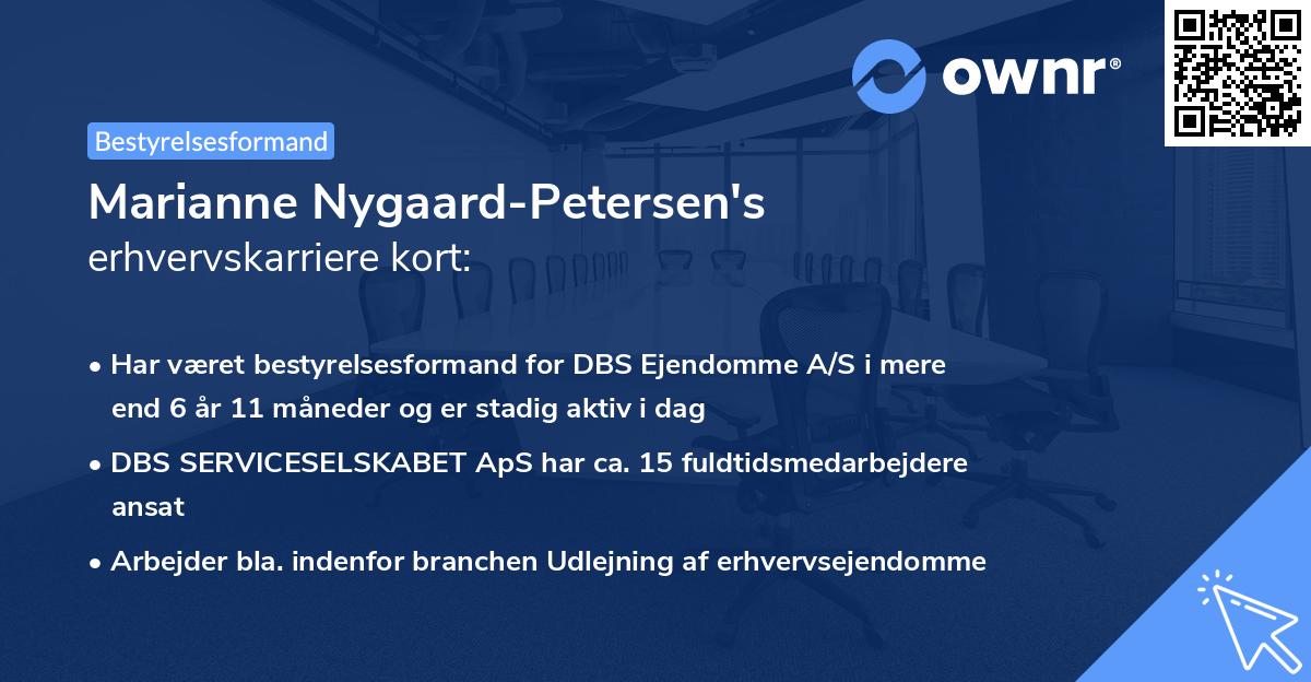 Marianne Nygaard-Petersen's erhvervskarriere kort