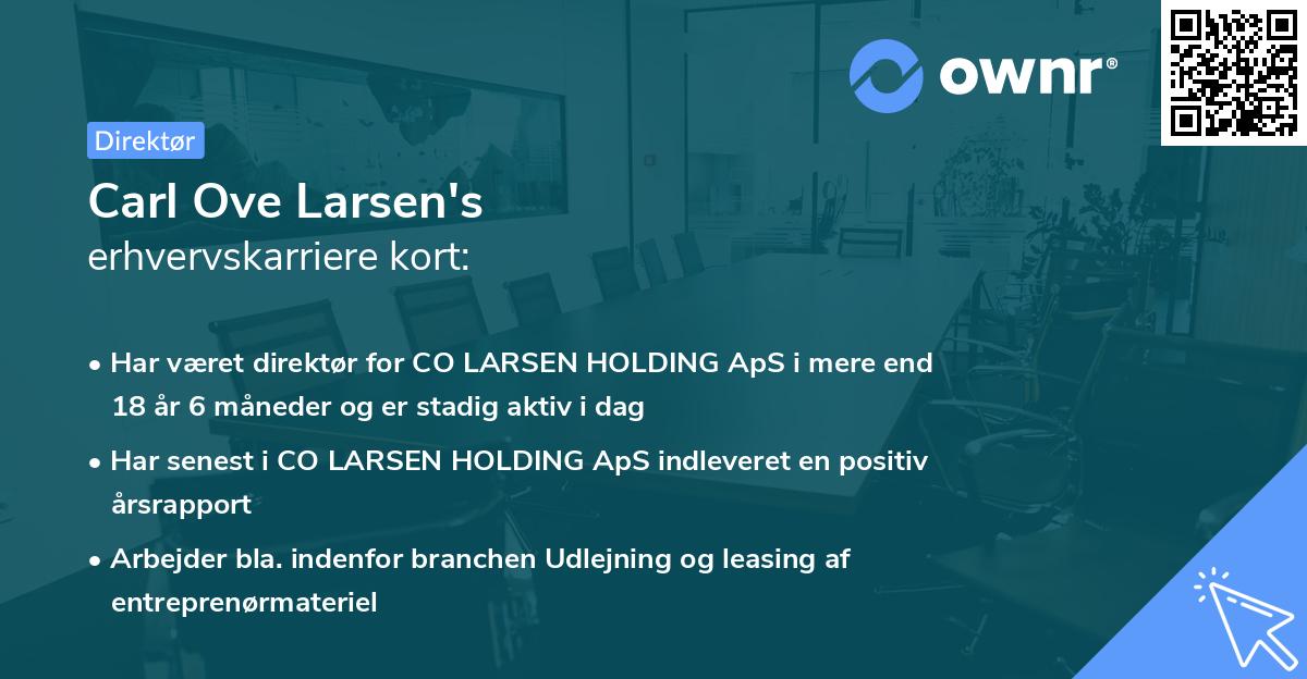 Carl Ove Larsen's erhvervskarriere kort