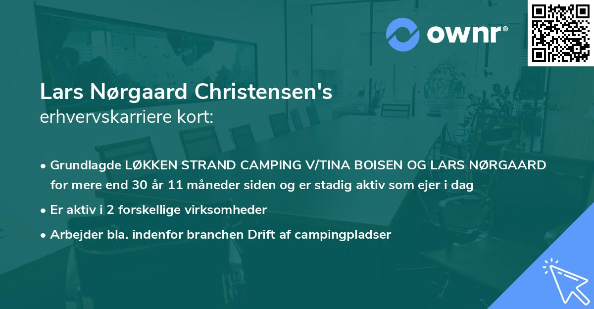 Lars Nørgaard Christensen's erhvervskarriere kort