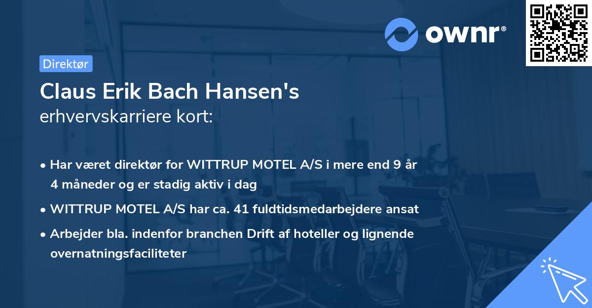 Claus Erik Bach Hansen's erhvervskarriere kort