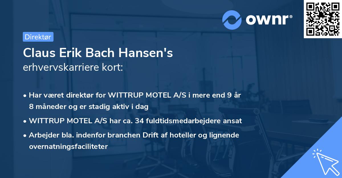 Claus Erik Bach Hansen's erhvervskarriere kort
