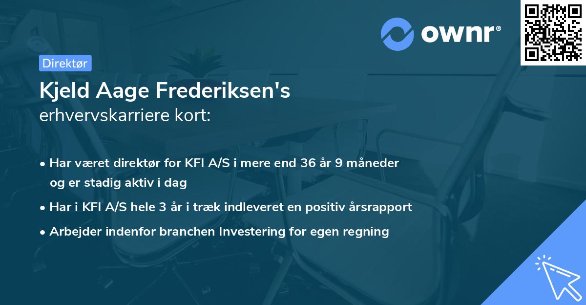 Kjeld Aage Frederiksen's erhvervskarriere kort