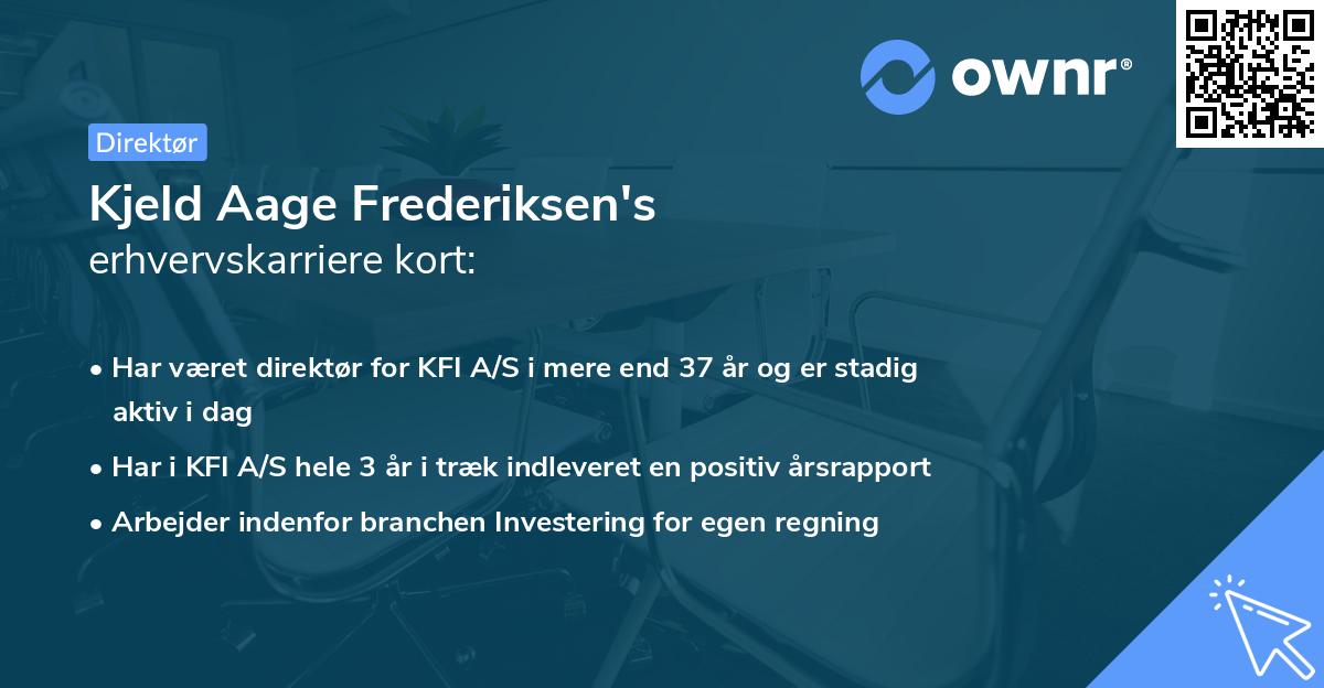 Kjeld Aage Frederiksen's erhvervskarriere kort