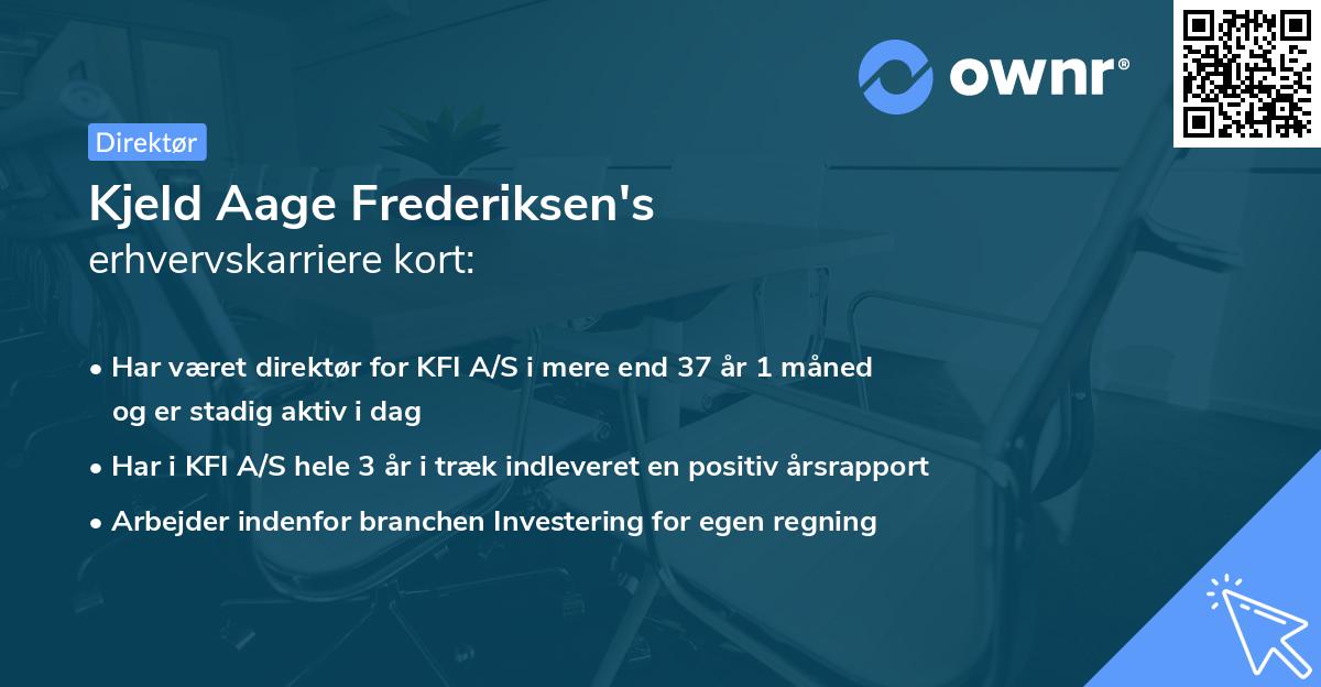 Kjeld Aage Frederiksen's erhvervskarriere kort