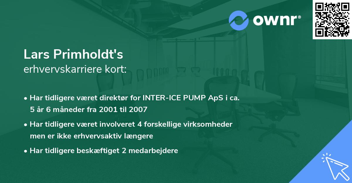 Lars Primholdt's erhvervskarriere kort