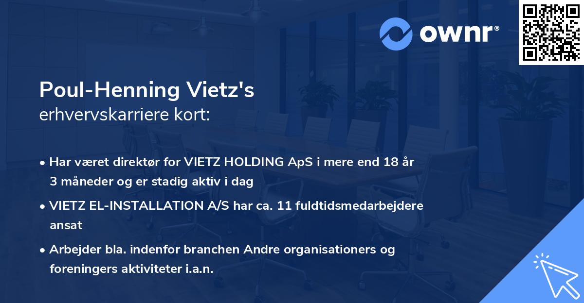 Poul-Henning Vietz's erhvervskarriere kort