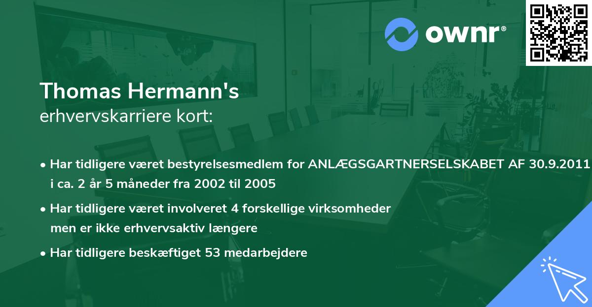 Thomas Hermann's erhvervskarriere kort