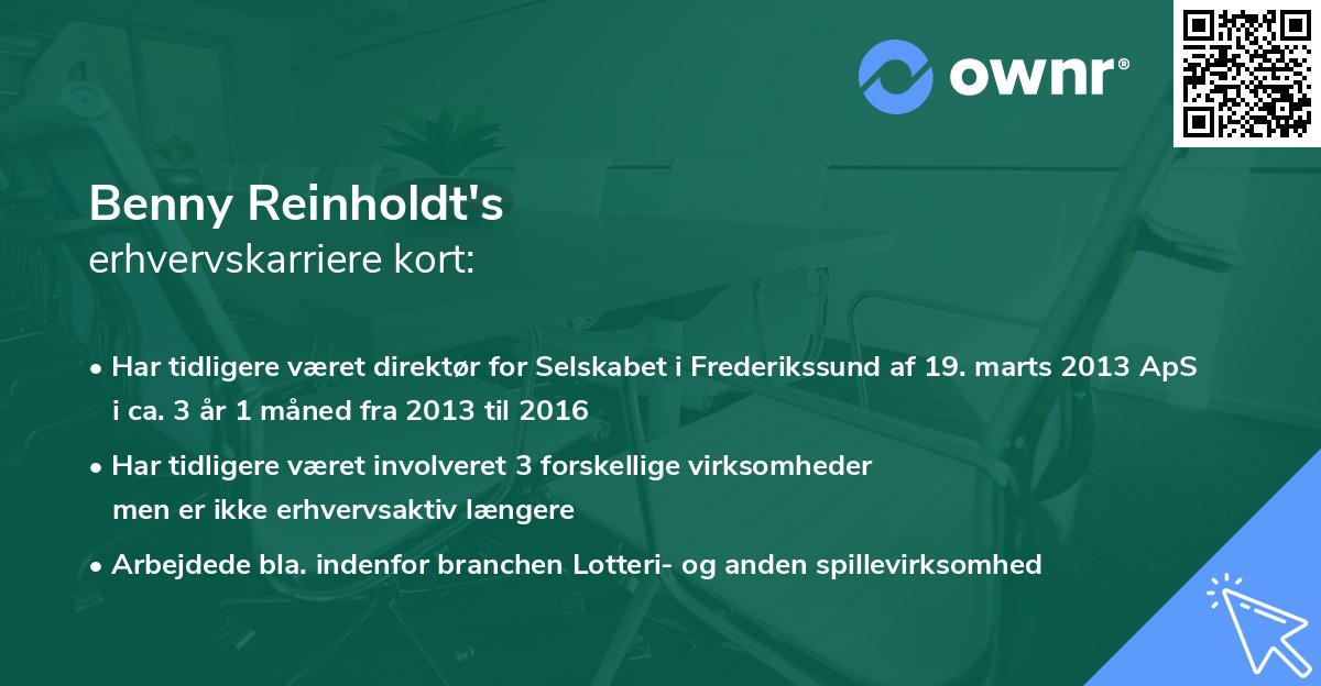 Benny Reinholdt's erhvervskarriere kort