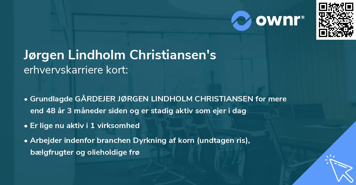 Jørgen Lindholm Christiansen's erhvervskarriere kort