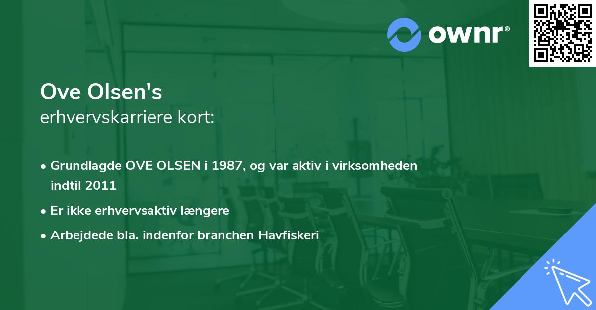 Ove Olsen's erhvervskarriere kort