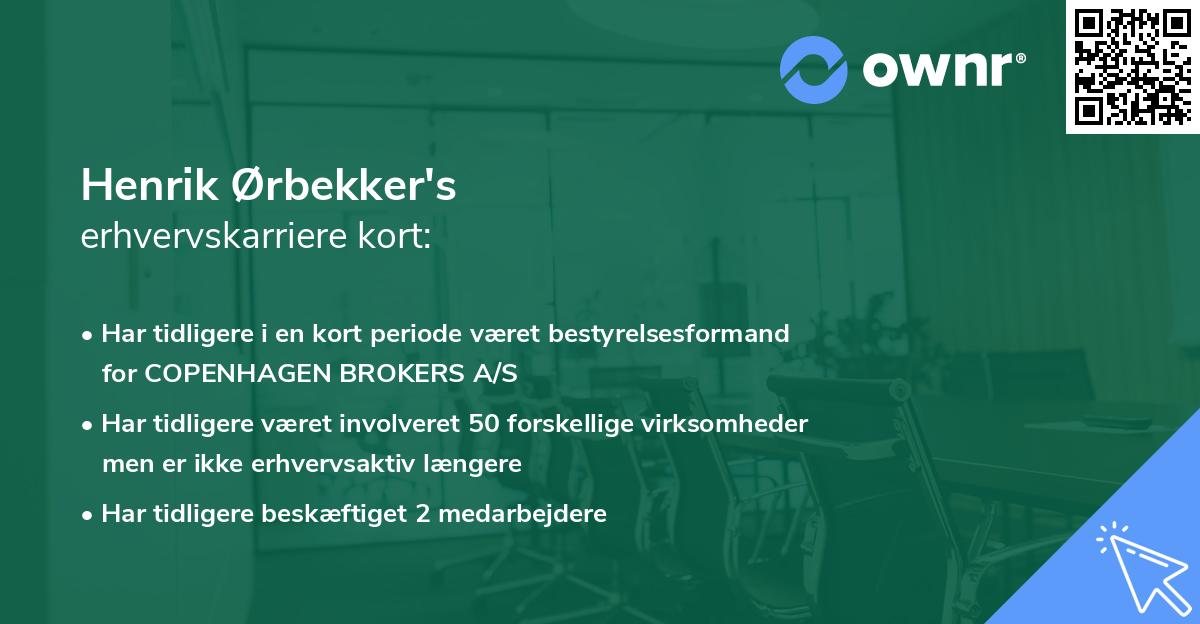 Henrik Ørbekker's erhvervskarriere kort