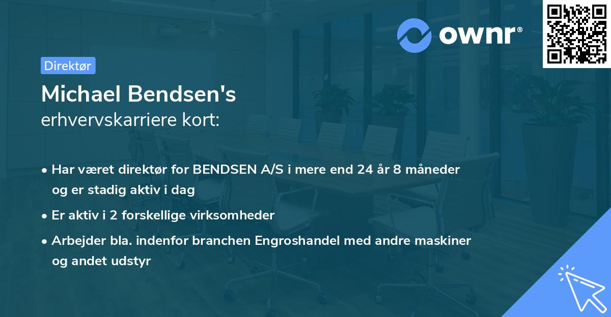 Michael Bendsen's erhvervskarriere kort