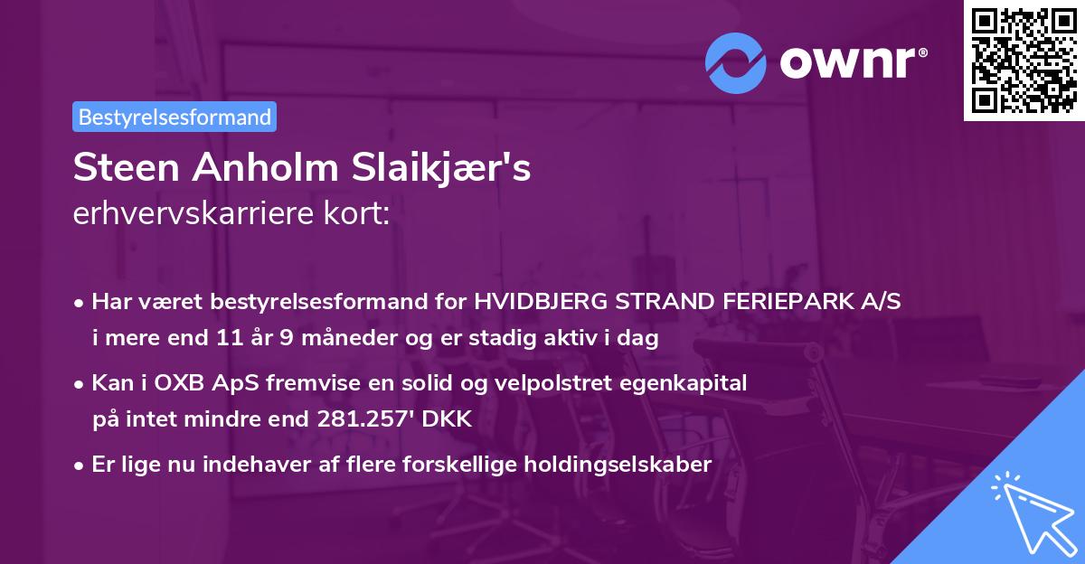 Steen Anholm Slaikjær's erhvervskarriere kort