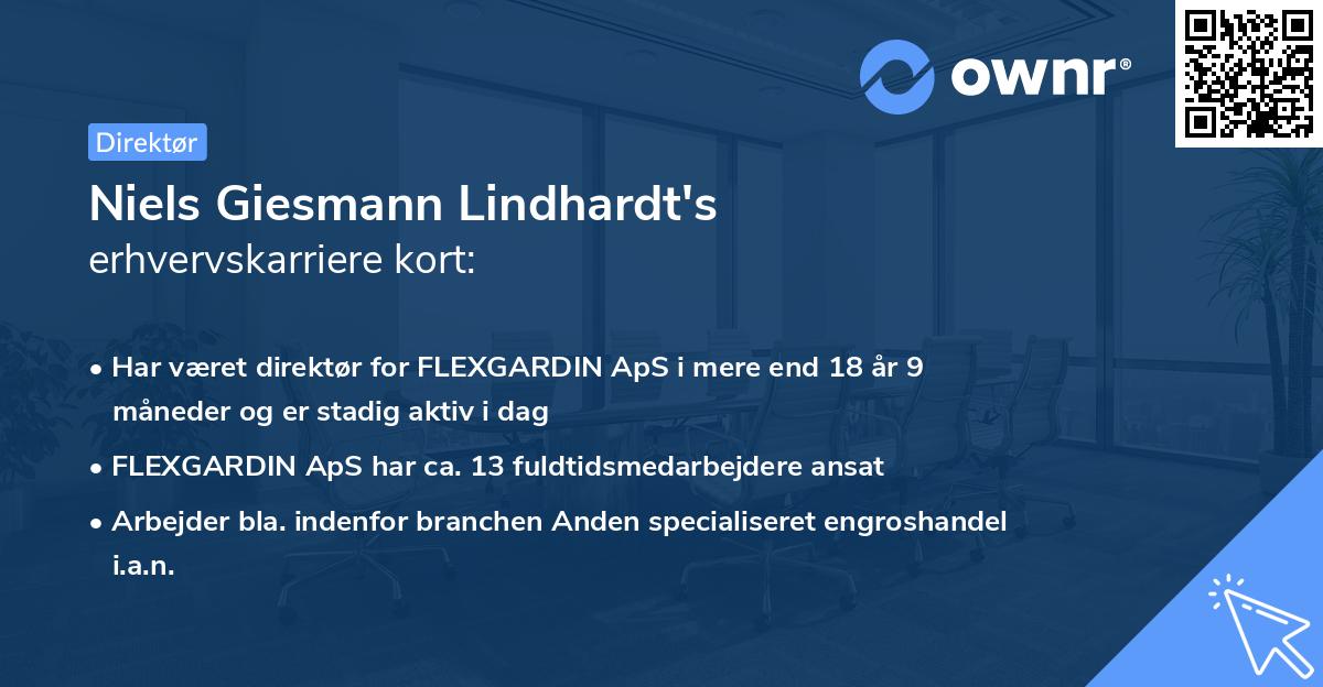 Niels Giesmann Lindhardt's erhvervskarriere kort