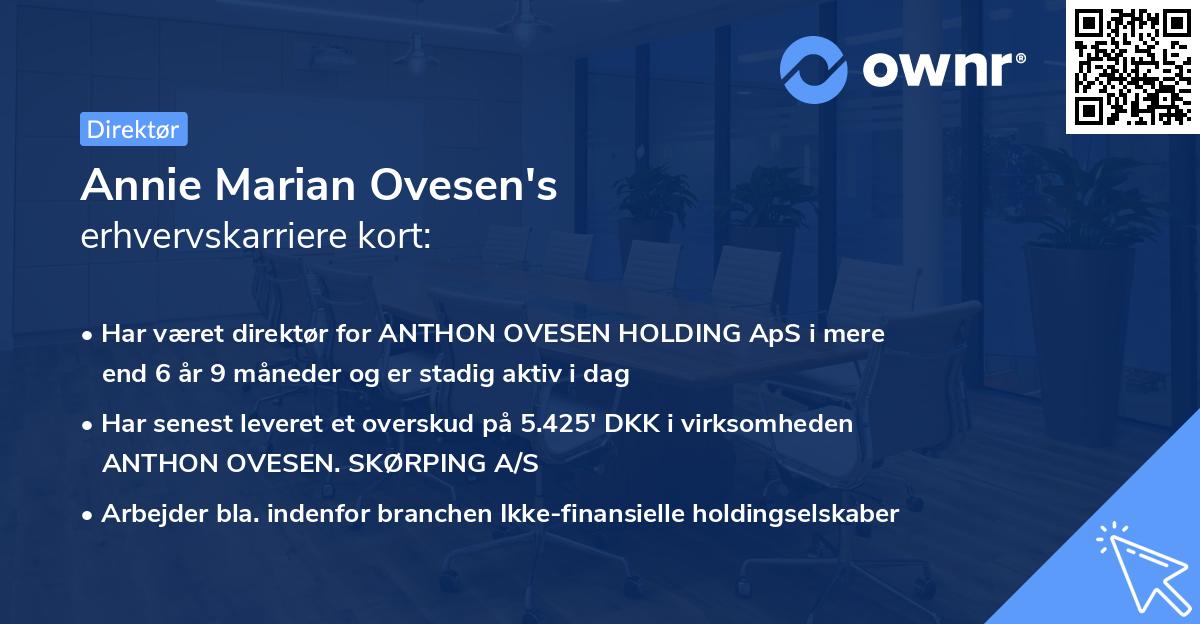Annie Marian Ovesen's erhvervskarriere kort