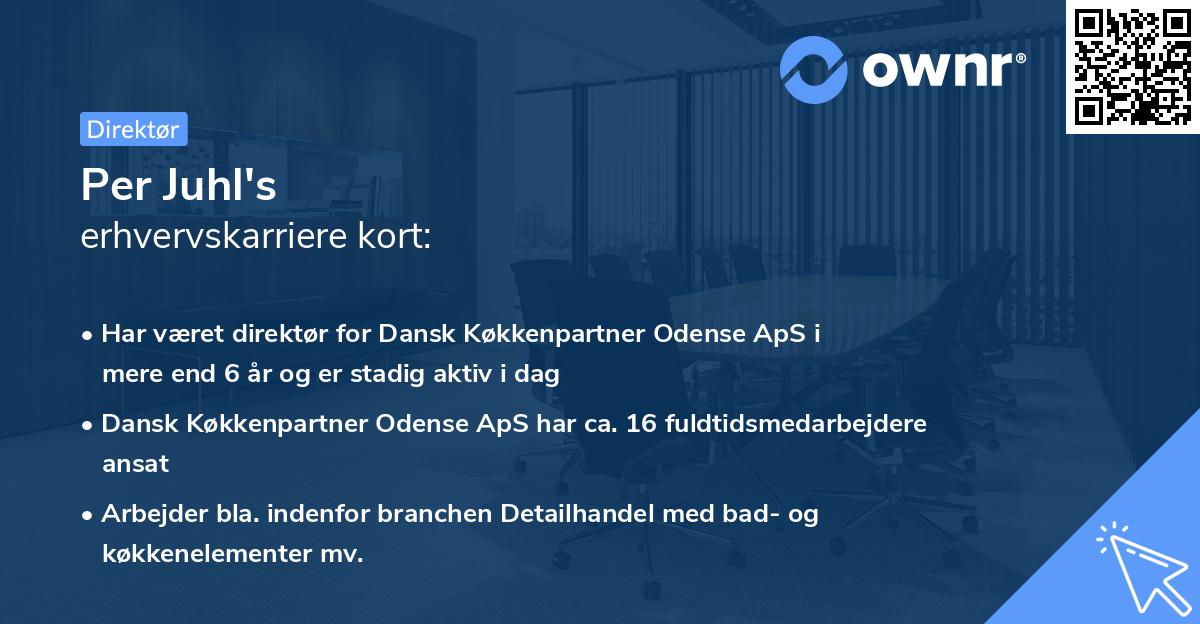 Per Juhl's erhvervskarriere kort